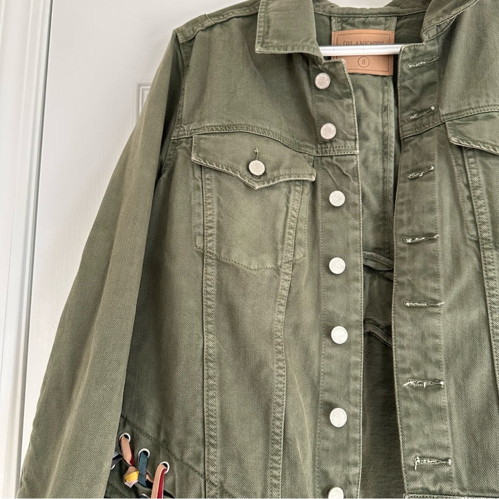 Blank Nyc Olive Jacket With Tan Patch - image 2